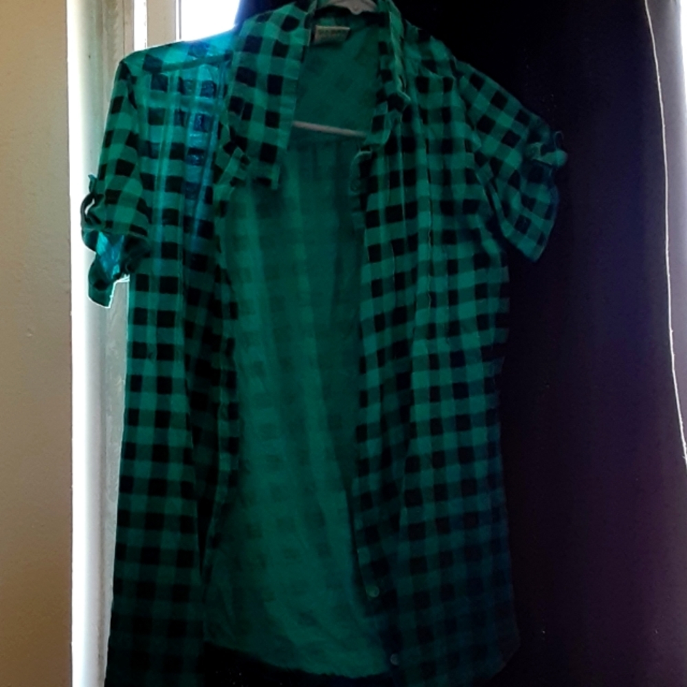 Blue checkered shirt